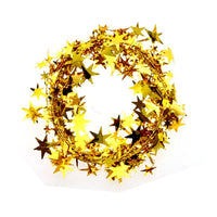 HKM-010771 5M Christmas Tree Hanging Star Pine Garland Ornament in Gold, Silver, Blue, Green, Red