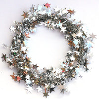 HKM-010771 5M Christmas Tree Hanging Star Pine Garland Ornament in Gold, Silver, Blue, Green, Red
