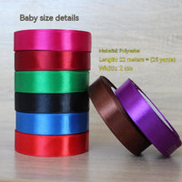 HKM-010835 2cm Wide Glossy Single-Sided Polyester Ribbon - 22m Roll for Cake Decorating and Gift Wrapping