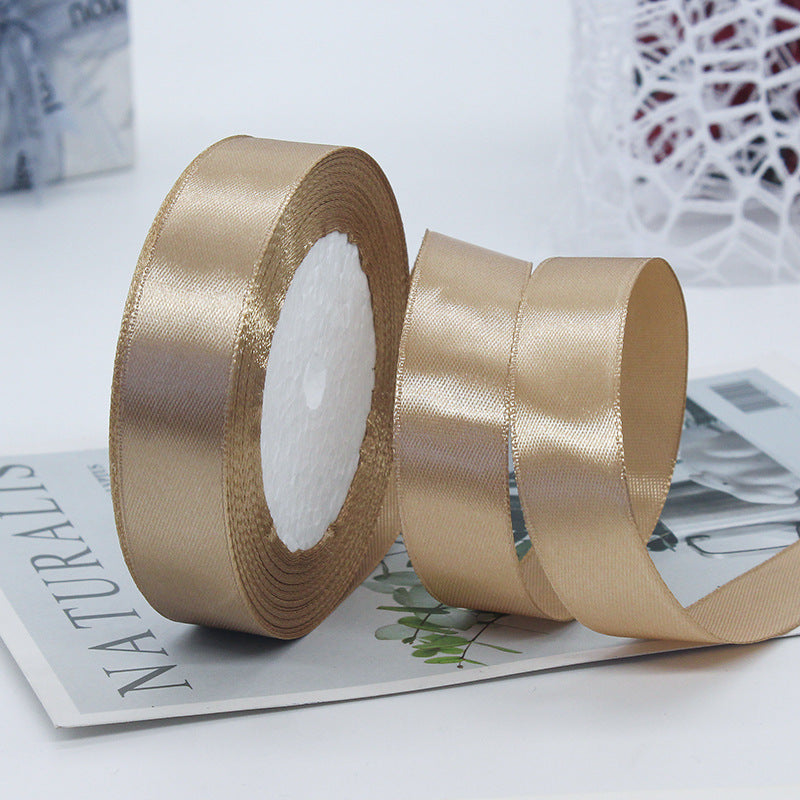 HKM-010835 2cm Wide Glossy Single-Sided Polyester Ribbon - 22m Roll for Cake Decorating and Gift Wrapping