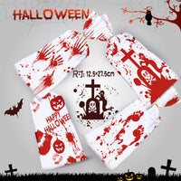 HKM-010963 Halloween Themed Bloody Treat Bags - 50 Pack Cellophane Candy Goodie Bags with Ties for Spooky Parties
