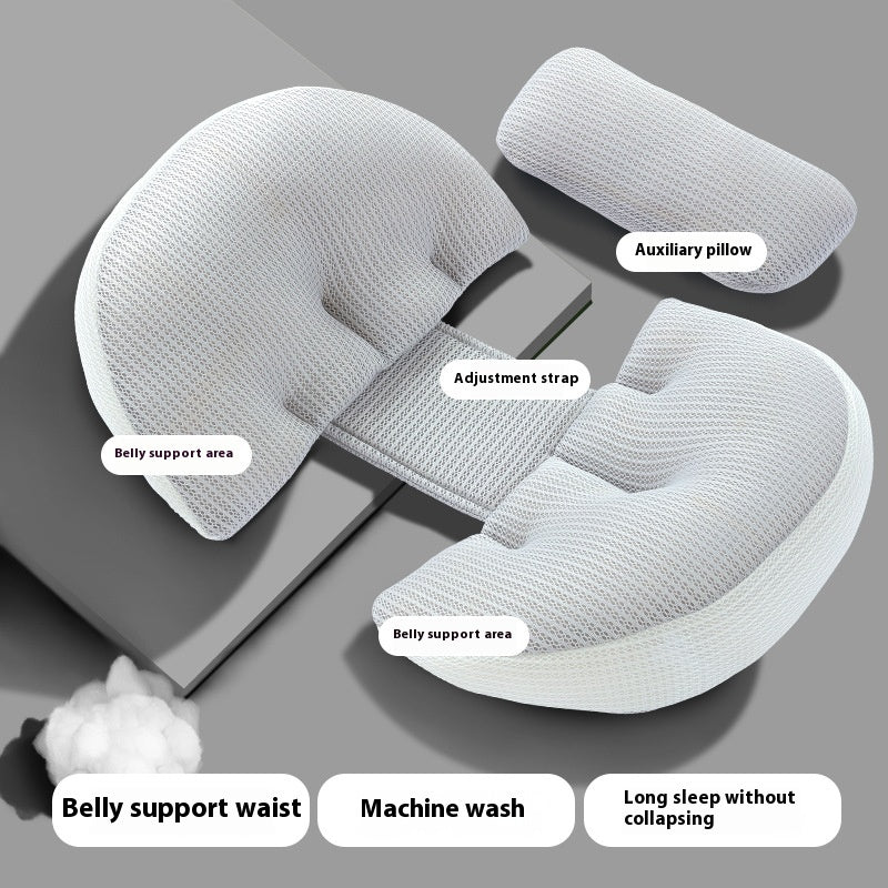 HKM-010963 U-Shaped Pregnancy Pillow with Auxiliary Pillow – Portable Support for Comfort During Sleep