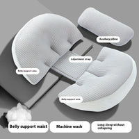 HKM-010963 U-Shaped Pregnancy Pillow with Auxiliary Pillow – Portable Support for Comfort During Sleep