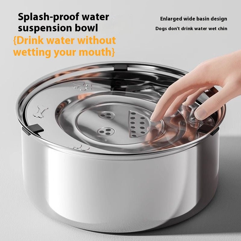 HKM-011027 Large Capacity Stainless Steel Pet Water Bowl - 1L, 3L, 5.6L Options