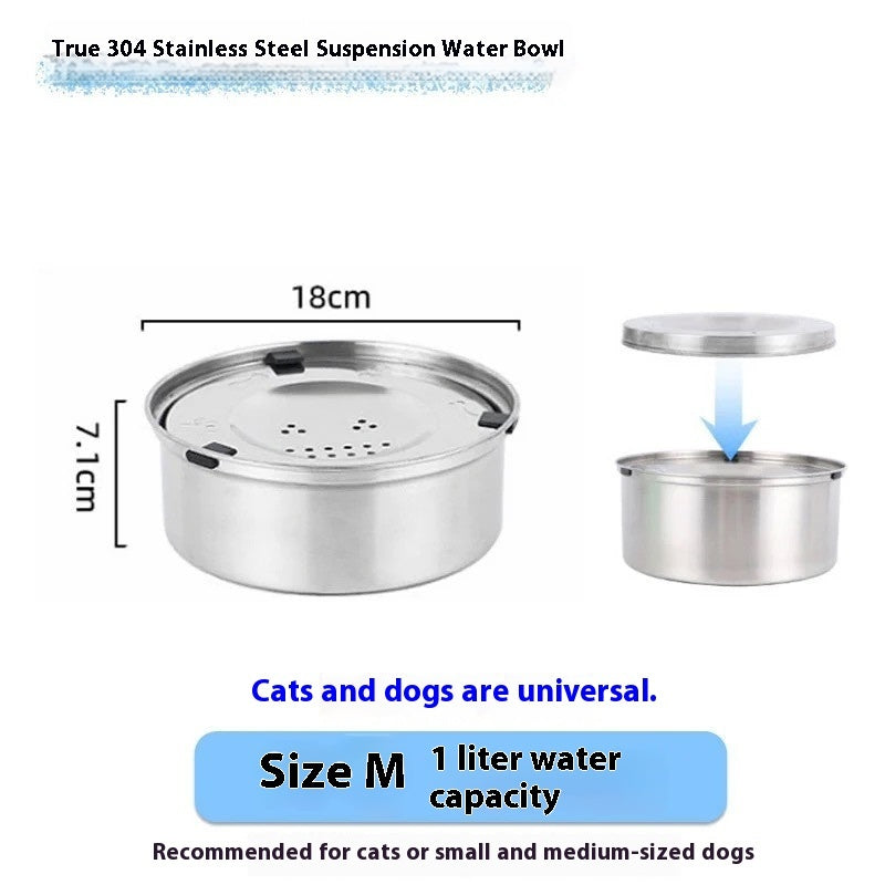 HKM-011027 Large Capacity Stainless Steel Pet Water Bowl - 1L, 3L, 5.6L Options