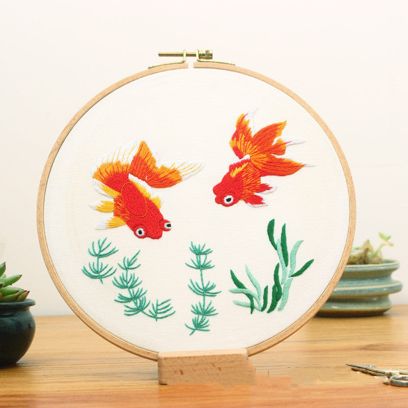 HKM-011155 Chinese Style Hand-Embroidered Needlework Material Package for Unique Creations