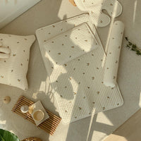 HKM-011155 Embroidered Bear & Olive Nordic Style Cylindrical Baby Pillow 60x12cm with PP Cotton Filling