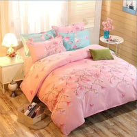 HKM-011155 Four-Piece Duvet Cover Set with Modal Fiber - Includes Quilt Cover and Pillowcases in Various Patterns