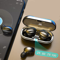 HKM-011219 Wireless In-ear Bluetooth Headphones with LED Digital Display - Modern Design, Available in Black and White