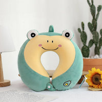 HKM-011283 U-shaped Memory Foam Cartoon Pillow - Cat Eye Mask, Unicorn, Frog, Rabbit, Monkey, Tiger Designs