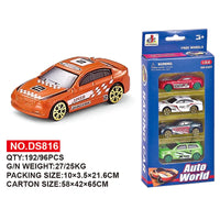 HKM-011411 1:64 Scale Alloy Sliding Model Car Educational Die Cast Racing Vehicle Toy for Kids