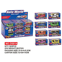 HKM-011411 1:64 Scale Alloy Sliding Model Car Educational Die Cast Racing Vehicle Toy for Kids