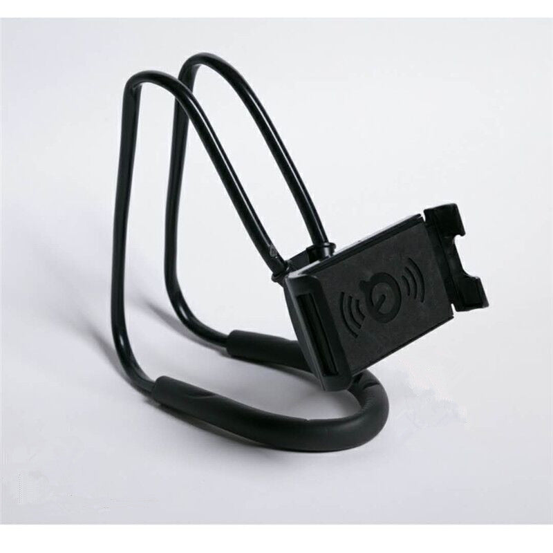 HKM-011411 Adjustable Neck-Hanging Mobile Phone and Tablet Holder, Compatible with iPhone Models, Black