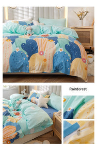 HKM-011475 Korean Style Cotton Bedding Set - 4 Pieces for Multiple Bed Sizes