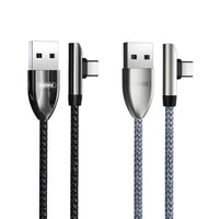 HKM-011539 Braided 8PIN to Type-C Data Cable, 1m Length, Compatible with Type-C Apple Devices, Black/Silver