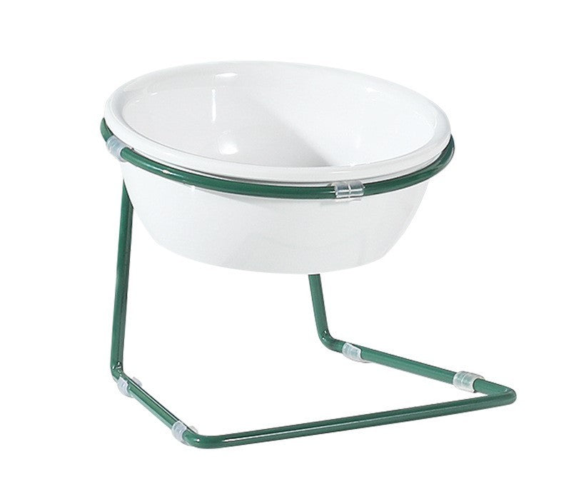 HKM-011667 Pet Dining Table with A5 Melamine Bowl and Iron Bracket - 345ml Capacity