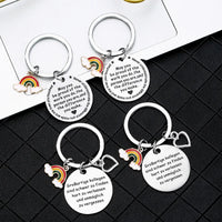 HKM-011987 Custom Metal Key Ring with 3D Beautiful Rainbow Star Design for Keys