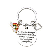 HKM-011987 Custom Metal Key Ring with 3D Beautiful Rainbow Star Design for Keys
