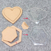 HKM-011987 DIY Patchwork Template - 27 Sets of 54 Designs, White Thick Acrylic, 2mm Thick