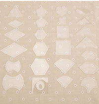 HKM-011987 DIY Patchwork Template - 27 Sets of 54 Designs, White Thick Acrylic, 2mm Thick