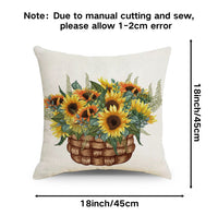 HKM-011987 Rustic Floral Linen Print Pillowcase for Elegant Home Decor