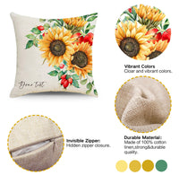 HKM-011987 Rustic Floral Linen Print Pillowcase for Elegant Home Decor