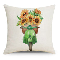 HKM-011987 Rustic Floral Linen Print Pillowcase for Elegant Home Decor