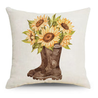 HKM-011987 Rustic Floral Linen Print Pillowcase for Elegant Home Decor