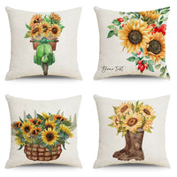 HKM-011987 Rustic Floral Linen Print Pillowcase for Elegant Home Decor