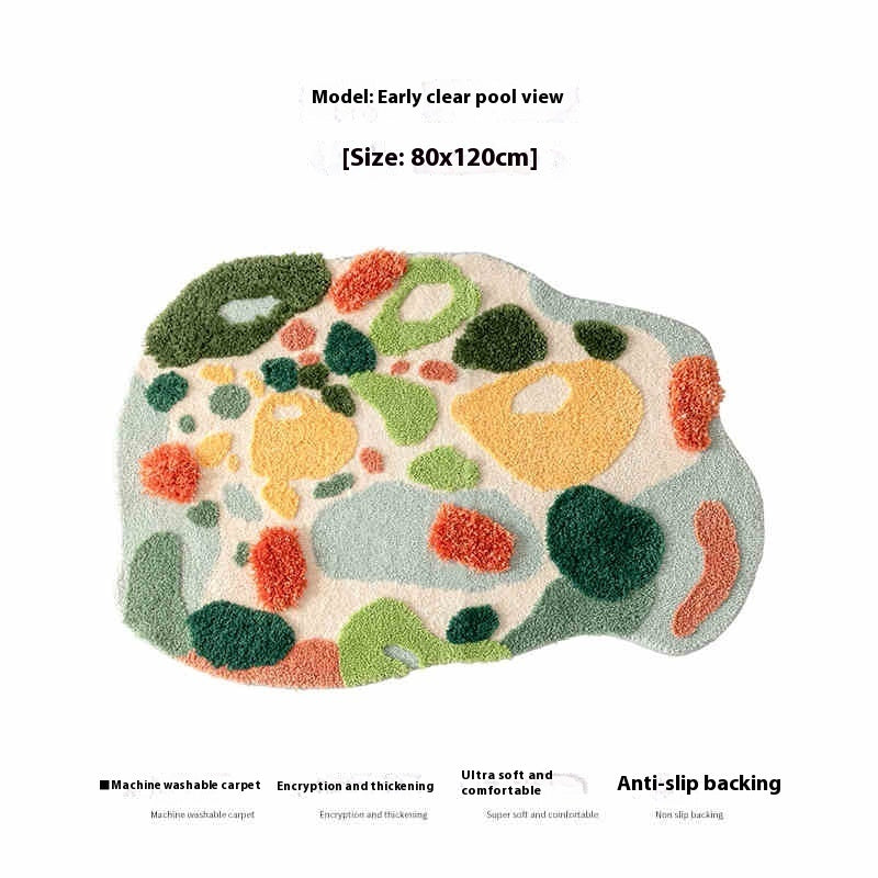 HKM-012115 Children's Room Floor Mat in Miracle Garden Design, Various Sizes Available, Machine Washable, Polyester Material