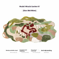 HKM-012115 Children's Room Floor Mat in Miracle Garden Design, Various Sizes Available, Machine Washable, Polyester Material