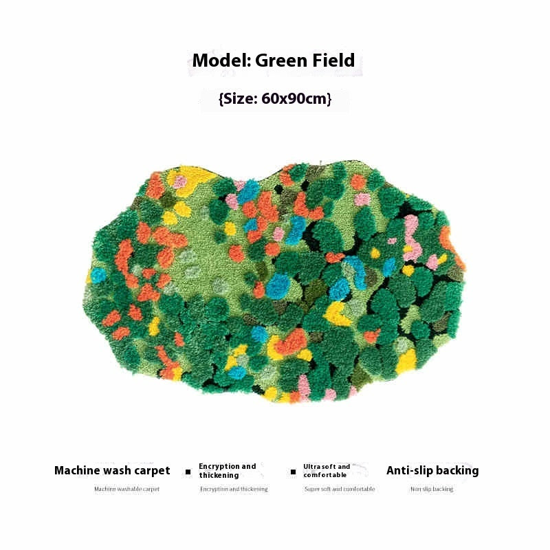 HKM-012115 Children's Room Floor Mat in Miracle Garden Design, Various Sizes Available, Machine Washable, Polyester Material