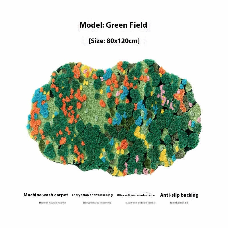 HKM-012115 Children's Room Floor Mat in Miracle Garden Design, Various Sizes Available, Machine Washable, Polyester Material