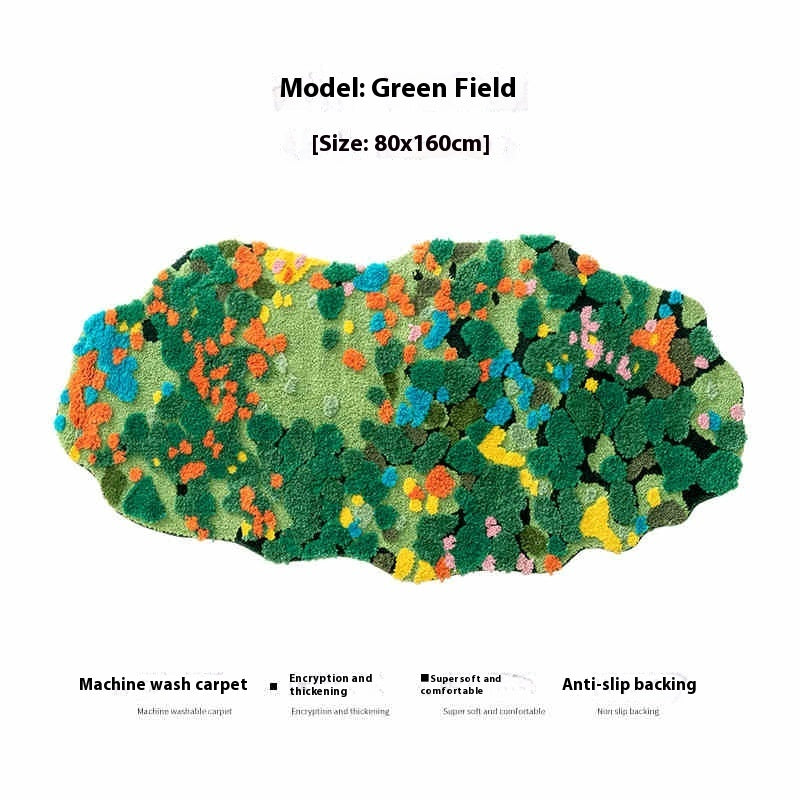 HKM-012115 Children's Room Floor Mat in Miracle Garden Design, Various Sizes Available, Machine Washable, Polyester Material