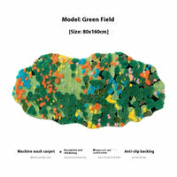 HKM-012115 Children's Room Floor Mat in Miracle Garden Design, Various Sizes Available, Machine Washable, Polyester Material