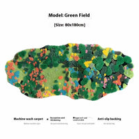HKM-012115 Children's Room Floor Mat in Miracle Garden Design, Various Sizes Available, Machine Washable, Polyester Material