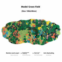 HKM-012115 Children's Room Floor Mat in Miracle Garden Design, Various Sizes Available, Machine Washable, Polyester Material