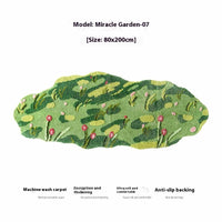 HKM-012115 Children's Room Floor Mat in Miracle Garden Design, Various Sizes Available, Machine Washable, Polyester Material