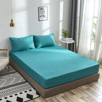 HKM-012115 Waterproof Velvet Bed Sheet Set with Pillows - Various Sizes Available