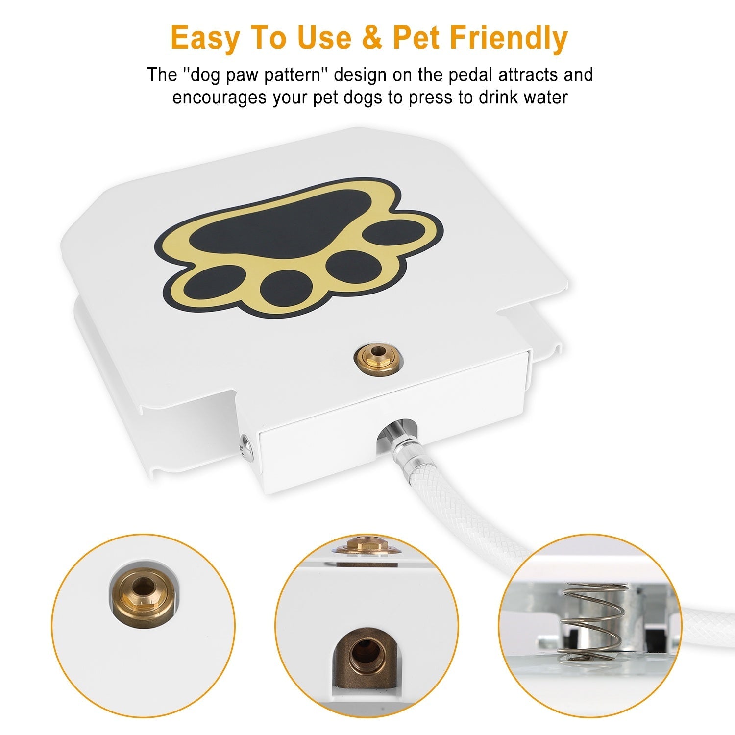 HKM-012179 Outdoor Dog Water Fountain with Step-On Activated Sprinkler and Interactive Paw Pedal Valve