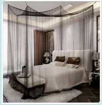 HKM-012307 Four-Sided Polyester Mosquito Net with Square Doors, 210x190x240cm, White or Black
