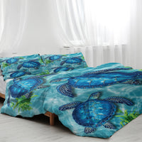 HKM-012307 Sea Turtle King Size Duvet Cover Set with Zipper Closure and 2 Pillowcases in Soft Microfiber