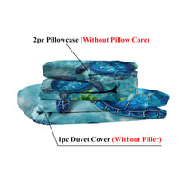 HKM-012307 Sea Turtle King Size Duvet Cover Set with Zipper Closure and 2 Pillowcases in Soft Microfiber