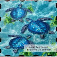 HKM-012307 Sea Turtle King Size Duvet Cover Set with Zipper Closure and 2 Pillowcases in Soft Microfiber