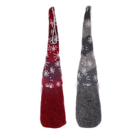 HKM-012435 Faceless Elderly Pendant Doll for Christmas Decoration - Cloth, European & American Style, Red & Gray