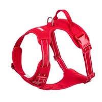 HKM-012499 Adjustable Dog Fur Vest-style Chest Strap in Orange, Red, and Black, Sizes XS-XL with Towing Rope Included