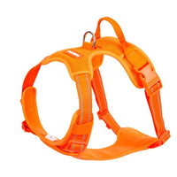 HKM-012499 Adjustable Dog Fur Vest-style Chest Strap in Orange, Red, and Black, Sizes XS-XL with Towing Rope Included