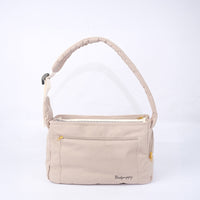 HKM-012499 Large Capacity Soft Messenger Bag for Pets - Comfortable Black or Beige Backpack