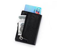 HKM-012563 Metal Card Holder with Zipper and Automatic Eject Function