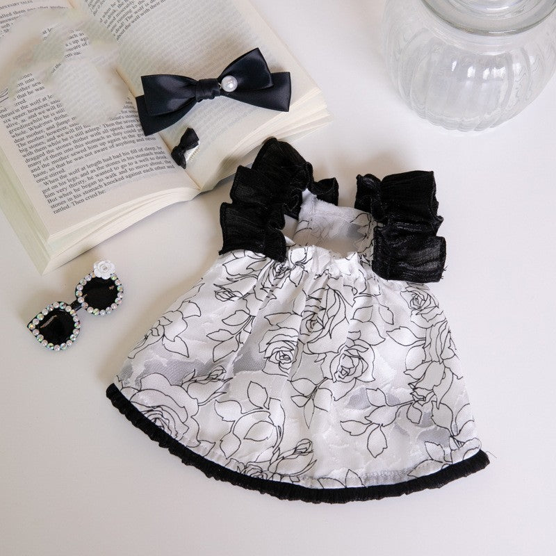HKM-012755 Chiffon Pet Skirt in Black – Elegant Style for Small to Plus Sizes